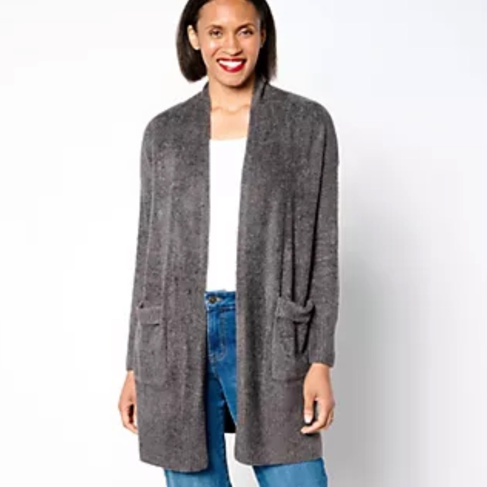 Barefoot Dreams Cozy Chic Lite Long Cardigan carbon xl